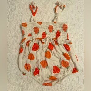 6-12 month bamboo romper strawberry